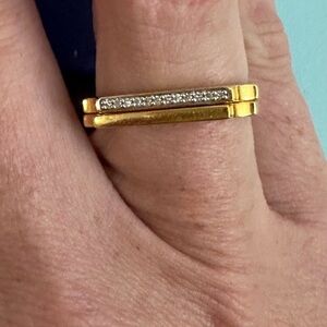 Monica Vinader Gold Signature thin Rings (2)